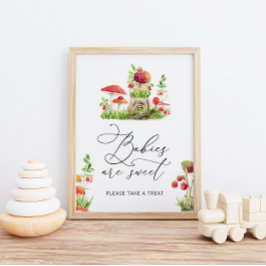 Kleine wilde paddenstoel baby's zijn zoet Poster