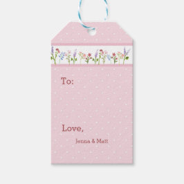 Kleine Wilde Pink Polka Dot Cadeaulabel