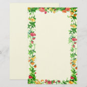 Kleine Wilde Rozen Vintage stijl Briefpapier (Voorkant / Achterkant)
