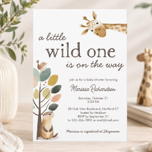 Kleine Wilde Safari Dieren Baby Shower Kaart