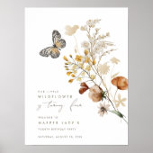 Kleine wilde vlinderbloemvlindermeiden poster (Voorkant)