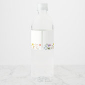 Kleine Wildflower 1e Meisje Verjaardag Waterfles Etiket (Achterkant)