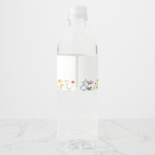 Kleine Wildflower 1e Meisje Verjaardag Waterfles Etiket (Achterkant)