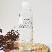 Kleine Wildflower 1e Meisje Verjaardag Waterfles Etiket