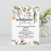 kleine wildflower baby douche uitnodigingen (Staand voorkant)