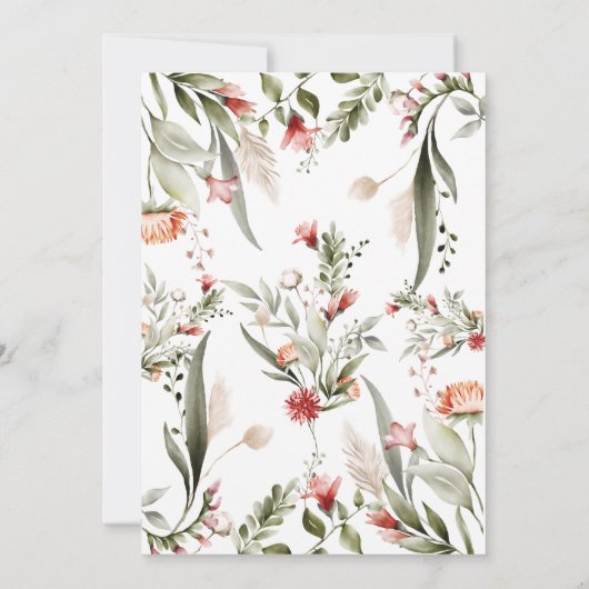 kleine wildflower baby douche uitnodigingen (Achterkant)