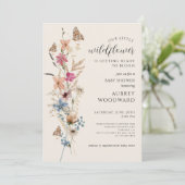 Kleine Wildflower Baby in Bloom Baby shower Kaart (Staand voorkant)