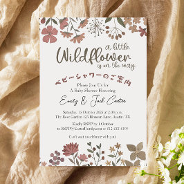 Kleine Wildflower Baby Meisje Douche Herfst Boho S Kaart