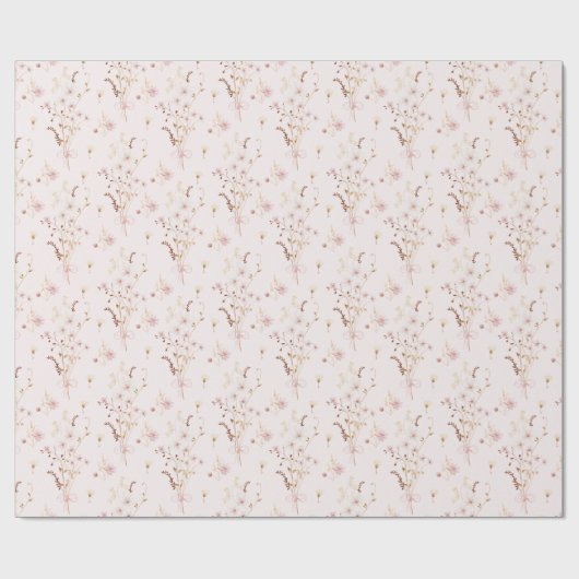 Kleine wildflower baby meisje douche inpakpapier (Vlak)
