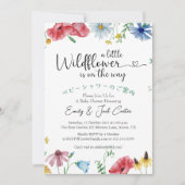 Kleine Wildflower Baby Meisje Douche Kleurrijke Bl Kaart (Voorkant)