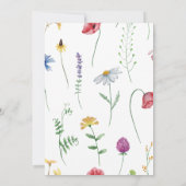 Kleine Wildflower Baby Meisje Douche Kleurrijke Bl Kaart (Achterkant)