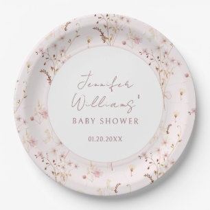 Kleine wildflower baby meisje douche papier borden papieren bordje