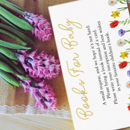 Kleine Wildflower Baby shower boeken voor Baby Informatiekaartje