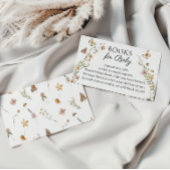 Kleine Wildflower Bloemen Boeken voor Baby shower Informatiekaartje