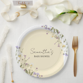 Kleine Wildflower Bloemen Botanisch BABY SHOWER Papieren Bordje