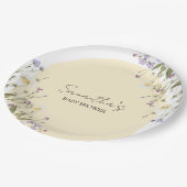 Kleine Wildflower Bloemen Botanisch BABY SHOWER Papieren Bordje (Gekanteld)