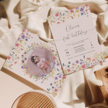 Kleine Wildflower Bloemkrans Foto 1e Verjaardag