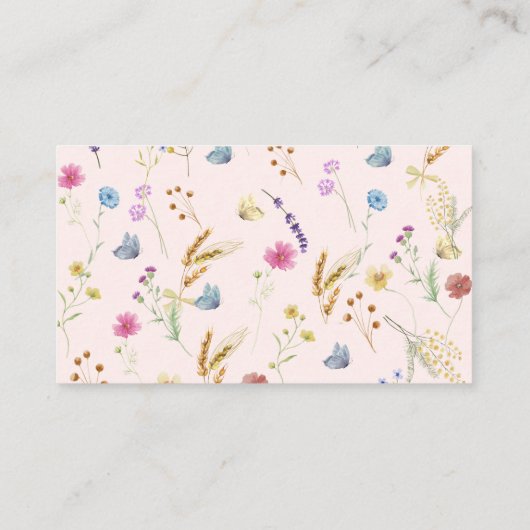 Kleine Wildflower Blush Roze Luier Raffle Informatiekaartje (Achterkant)