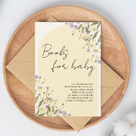 Kleine Wildflower Boeken voor Baby Baby shower Informatiekaartje