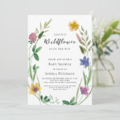 Kleine Wildflower Boho Baby shower Kaart (Staand voorkant)