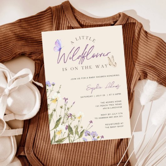 Kleine Wildflower Boho Meisje Baby shower Kaart
