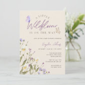 Kleine Wildflower Boho Meisje Baby shower Kaart (Staand voorkant)