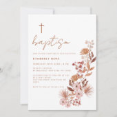 Kleine Wildflower Boho Terracotta Doop Kaart (Voorkant)