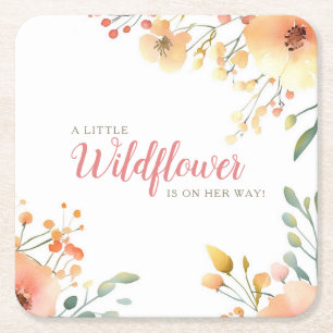 Kleine Wildflower Boho Waterverf Baby shower Kartonnen Onderzetters