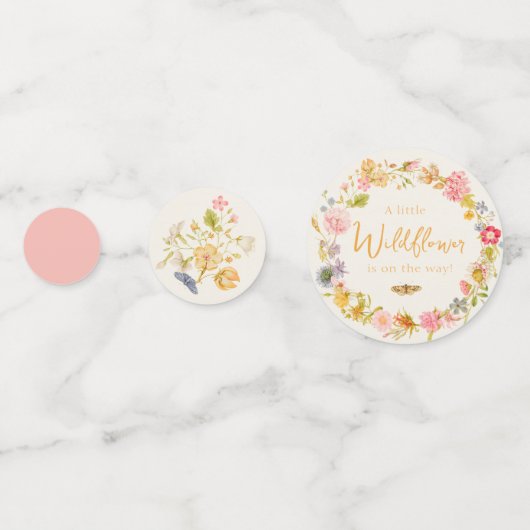 Kleine Wildflower  Botanische Baby shower Confetti (Achterkanten)