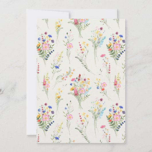 Kleine Wildflower Butterfly Arch Meisje 1e Verjaar Kaart (Achterkant)