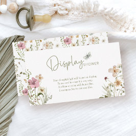 Kleine Wildflower Display Baby shower Informatiekaartje