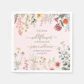 Kleine Wildflower Draaien Een  1e Verjaardag Servet (Voorkant)