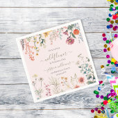 Kleine Wildflower Draaien Een  1e Verjaardag Servet