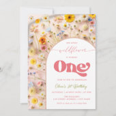 Kleine Wildflower Eerste Verjaardag Kaart (Voorkant)