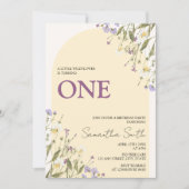 Kleine Wildflower Esthetische Meisje's 1e Verjaard Kaart (Voorkant)