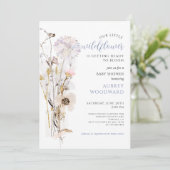Kleine Wildflower Glitter Baby shower Kaart (Staand voorkant)