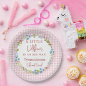 Kleine Wildflower Is Op Weg Baby Shower Papieren Bordje (Feest)