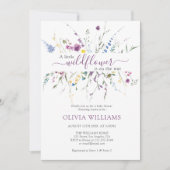 Kleine Wildflower Meadow Paarse Lila Baby shower Kaart (Voorkant)