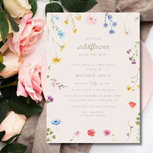 Kleine Wildflower Meisje Baby shower Kaart