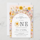 Kleine Wildflower Moderne 1e Verjaardag Kaart (Voorkant)