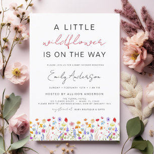 Kleine Wildflower op de weg Baby shower Kaart