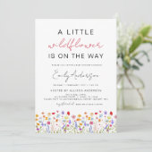 Kleine Wildflower op de weg Baby shower Kaart (Staand voorkant)