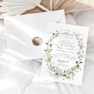 Kleine Wildflower Paarse Bloemen Baby Meisje Douch Kaart
