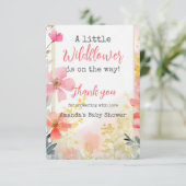 Kleine Wildflower Perzik Bloemen Bloemen Baby show Bedankkaart (Staand voorkant)
