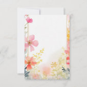 Kleine Wildflower Perzik Bloemen Bloemen Baby show Bedankkaart (Achterkant)