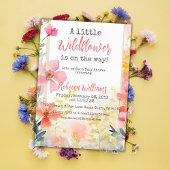 Kleine Wildflower Perzik Bloemen Bloemen Baby show Kaart