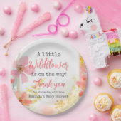 Kleine Wildflower Perzik Bloemen Bloemen Baby show Papieren Bordje (Feest)