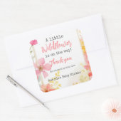Kleine Wildflower Perzik Bloemen Bloemen Baby show Vierkante Sticker (Envelop)