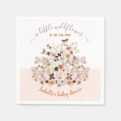 Kleine Wildflower Roze Baby shower Papieren servet (Voorkant)