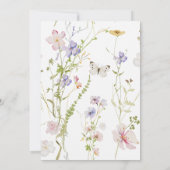 Kleine Wildflower Roze Bloemen Verjaardag Kaart (Achterkant)